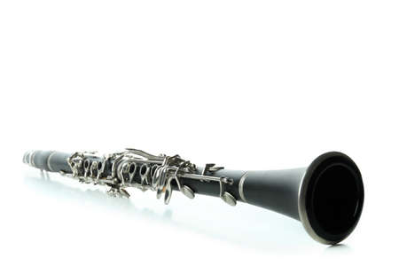 Clarinet musical instrument isolated on white backgroundの写真素材