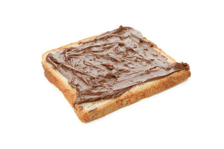 Chocolate paste sandwich isolated on white backgroundの写真素材