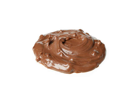 Chocolate paste isolated on white background, close upの写真素材