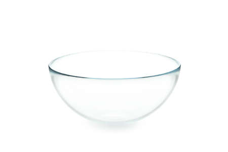 Empty glass bowl isolated on white backgroundの写真素材
