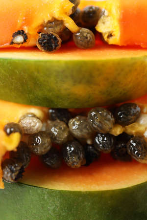 Fresh and juicy papaya slices, close upの写真素材