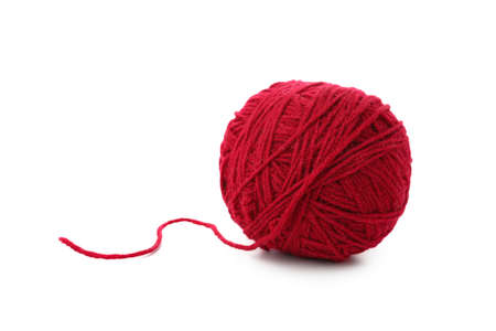 Ball of yarn isolated on white backgroundの写真素材