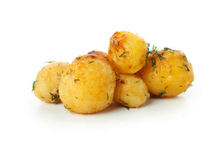 Tasty baked potato isolated on white background.の写真素材