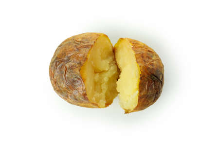 Tasty baked potato isolated on white background.の写真素材