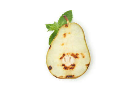 Tasty grilled pear isolated on white background.の写真素材