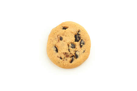Cookie isolated on white background, close up.
