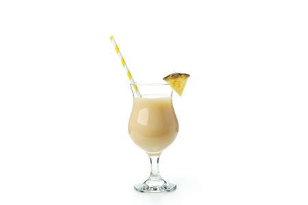 Pina colada cocktail isolated on white background.の写真素材