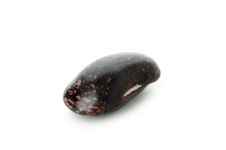 One black bean isolated on white background.