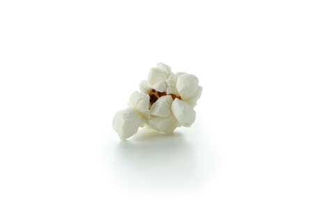 Tasty popcorn isolated on white background, cinema food.の写真素材