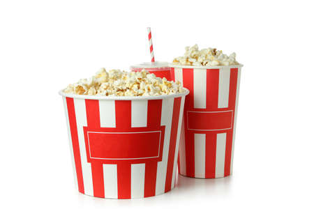 Classic cinema food isolated on white background.の写真素材