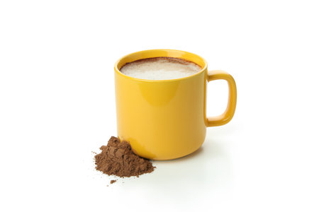 Cocoa in cup isolated on white backgroundの写真素材
