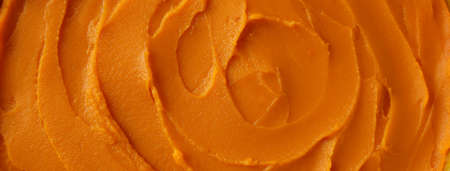 Pumpkin pie all over background, top view
