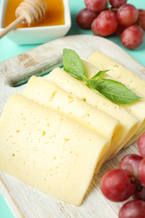 Concept of cooking eating with hard cheese, close upの写真素材