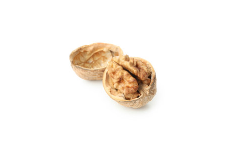 Walnut isolated on white background, close up
