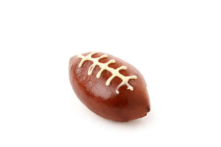 Concept of Super bowl snacks isolated on white backgroundの写真素材