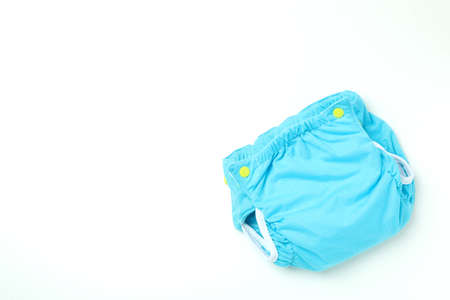 Reusable diapers on white background, close up