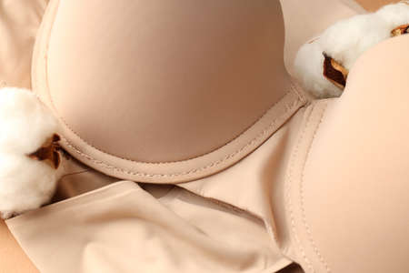 Concept of women's clothes with underwear, close upの写真素材