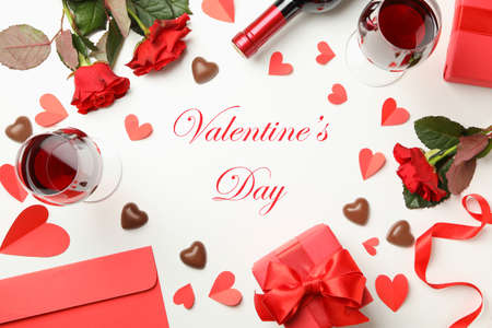 Beautiful Happy Valentine's Day composition with text