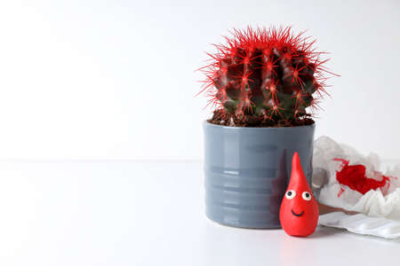 Concept of healthcare with hemorrhoids accessories on white tableの写真素材