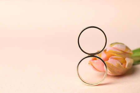 Eight march concept on beige background, space for textの写真素材