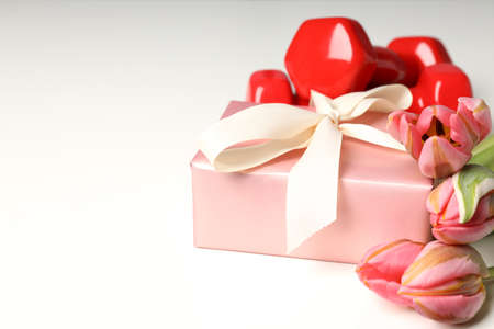 Eight march concept on white background, space for textの写真素材