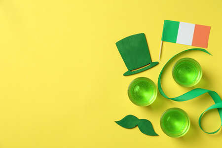 Different St.Patrick's Day accessories, space for text