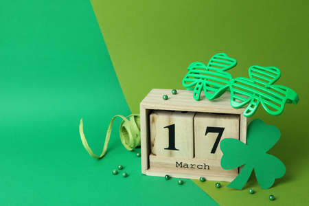 Different St.Patrick's Day accessories, space for textの写真素材