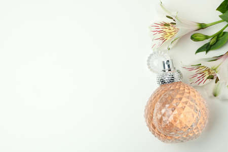 Concept of female perfume, space for textの写真素材