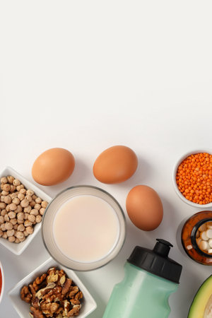 Concept of sports nutrition on white backgroundの写真素材