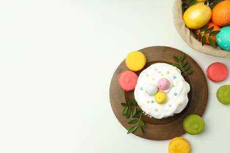 Concept of Easter food, space for textの写真素材