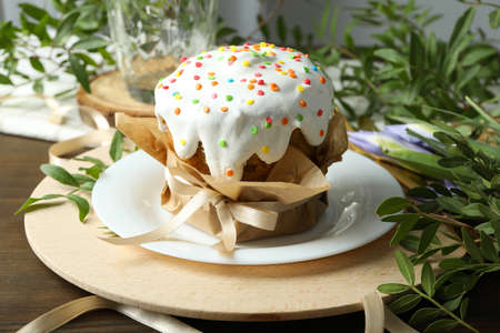 Concept of tasty Easter food, close up