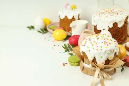 Concept of Easter food, space for text