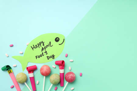 Concept of April Fool's Day, space for text