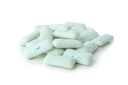Chewing or bubble gum isolated on white background