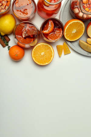 Concept of alcohol drink with Sangria, space for textの写真素材