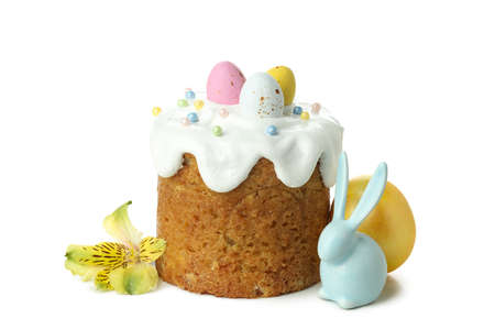 Concept of Easter food isolated on white backgroundの写真素材
