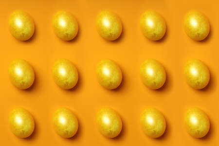 Concept of Easter egg on orange backgroundの写真素材