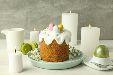 Concept of tasty Easter food, close up
