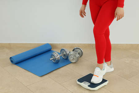 Concept of healthy lifestyle with sporty womanの写真素材