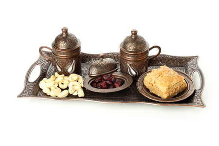 Ramadan Kareem food isolated on white backgroundの写真素材