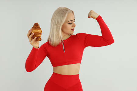 Concept of healthy lifestyle with sporty womanの写真素材