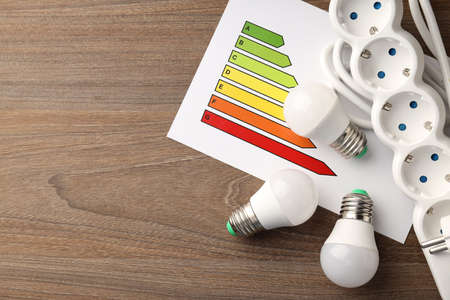 Concept of electrician tools, space for textの写真素材