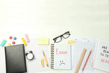 Concept of exams and tests, space for text