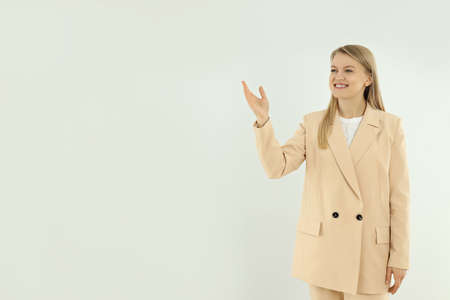 Concept of business with young attractive business womanの写真素材