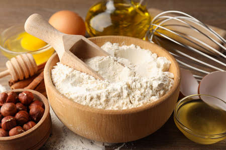 Concept of cooking cake or pie, close up