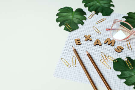 Concept of exams and tests, space for textの写真素材