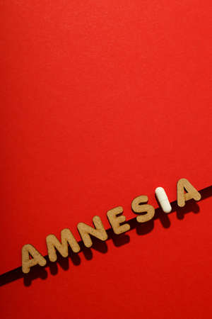 Concept of problems with memory, amnesia, space for text