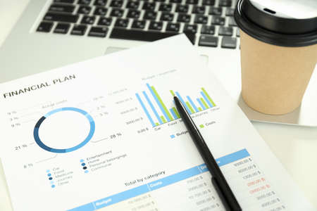 business composition background with blank paper cup