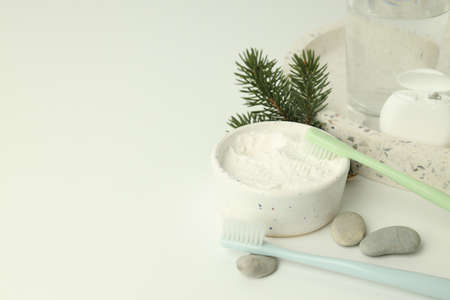 Concept of tooth or oral care, space for textの写真素材