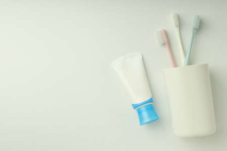 Concept of tooth or oral care, space for text